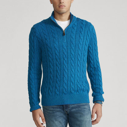 Cable Knit Half-zip Sweater