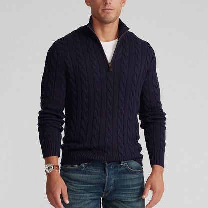 Cable Knit Half-zip Sweater