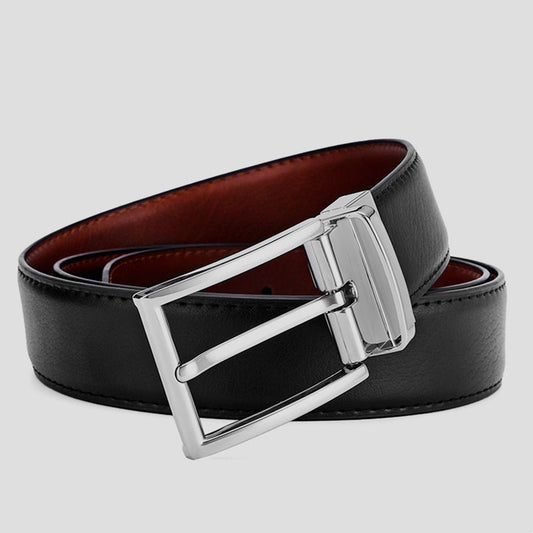 Two-sided leather belt