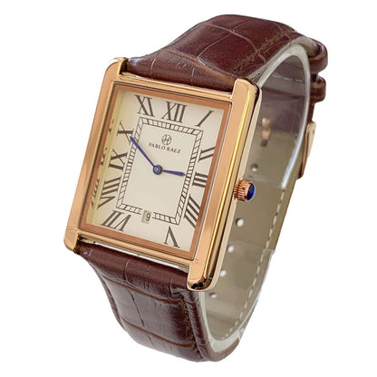 Watch with leather Strap