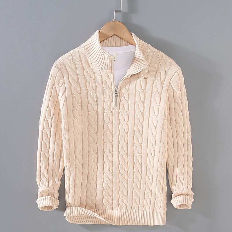 Cable Knit Half-zip Sweater